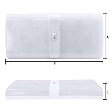 Facon 12V LED RV Interior Light Fixtures with On&Off Switch, 3400K Warm White, 12Volts DC Double Dome Under Cabinet Light, use for RV Motor-Homes Camper Caravan Trailer Boat