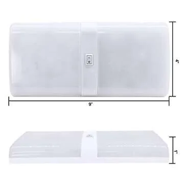 Facon 12V LED RV Interior Light Fixtures with On&Off Switch, 3400K Warm White, 12Volts DC Double Dome Under Cabinet Light, use for RV Motor-Homes Camper Caravan Trailer Boat
