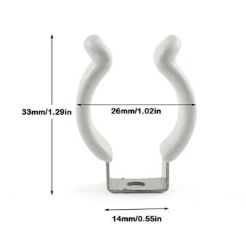 E-outstanding 20pcs T8 U Clips Holder Stainless Steel U Shaped Lampholder Support with Plastic Finis...