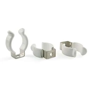 E-outstanding 20pcs T8 U Clips Holder Stainless Steel U Shaped Lampholder Support with Plastic Finish Strong Clamping Force Mounting Clip for Diameter 22-26mm Light-Emitting Diode Tube Lamp