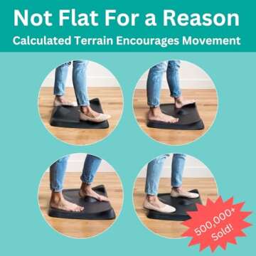 Topo Mini Comfort Mat by Ergodriven | The Smaller Not-Flat Anti-Fatigue Standing Desk Mat with Calculated Terrain | Accessories | Obsidian Black