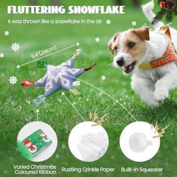 Nocciola 3 Pack Christmas Dog Toys, Interactive Crinkle Dog Squeaky Toys, Plush Dog Toys for Christmas, Christmas Chew Toys for Puppy Small Medium Large Dogs & Aggressive Chewers
