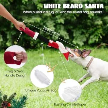 Nocciola 3 Pack Christmas Dog Toys, Interactive Crinkle Dog Squeaky Toys, Plush Dog Toys for Christmas, Christmas Chew Toys for Puppy Small Medium Large Dogs & Aggressive Chewers