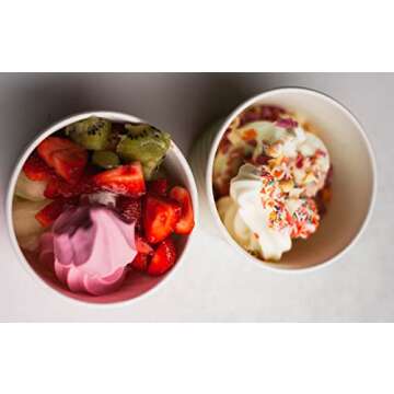 Disposable 8 oz Ice Cream Cups - 120 Pack