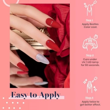 Beetles Red Gel Nail Polish Kit with UV LED Lamp