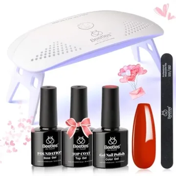 Beetles Red Gel Nail Polish Kit with UV LED Lamp
