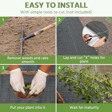 Pattiumo Weed Barrier Landscape Fabric 3x180FT 3.2oz Garden Weed Barrier Fabric Heavy Duty Woven Geotextile Fabric Weed Blocker Fabric Driveway Fabric Ground Cover Weed Barrier Mat Weed Control Fabric