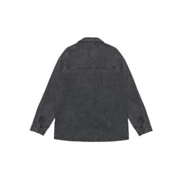 PLNOTME Womens Oversized Jean Jacket Casual Button Up Denim Overshirt Trendy Long Sleeve Denim Jacket Coat