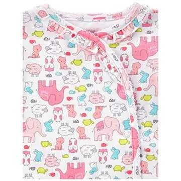 Simple Joys by Carter's Baby Girls' 2-Pack Cotton Snap Footed Sleep and Play, Pink Animal/Dots, Preemie