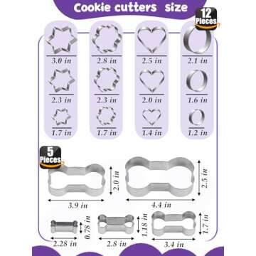 RUGVOMWM 123 Pcs Homemade Dog Treat Molds Silicone,Dog Treat Cookie Cutters,Including 2 Doggy Treat Mold,5+12 Cookie Cutters and, 4 Dog Treat Recipes Card, 50 Dog Treat Bags & 50 Gold Twist Tie