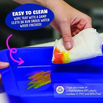 Activity Plastic Tray - Art & Crafts Organizer Tray, Serving Tray, Great for Crafts, Beads, Orbeez Water Beads, Painting (Set of 4 Colors - Pink, Yellow, Green, Orange)