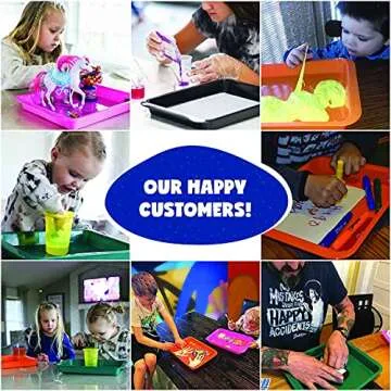 Activity Plastic Tray - Art & Crafts Organizer Tray, Serving Tray, Great for Crafts, Beads, Orbeez Water Beads, Painting (Set of 4 Colors - Pink, Yellow, Green, Orange)