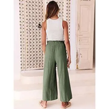 Stylish ANRABESS Women Linen Palazzo Pants for Summer