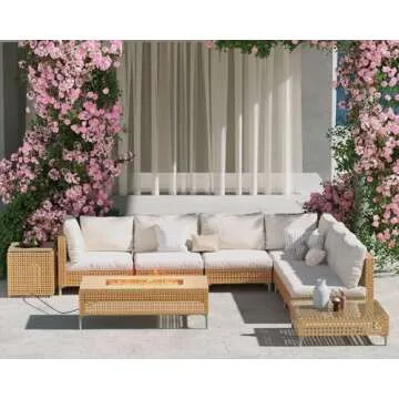 Stylish Grand Patio 9-Piece Outdoor Furniture Set with Fire Pit