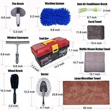 LUCKLYJONE Premium Car Cleaning Tools Kit: Essential Detailing Supplies