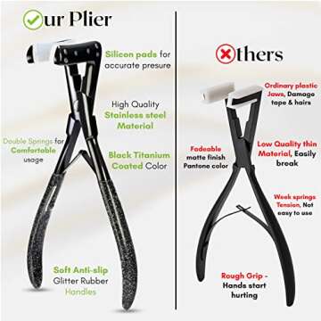 My Hair Tools Professional Tape in Hair Extensions Plier Stainless Steel Weft Extensions Tape Sealin...