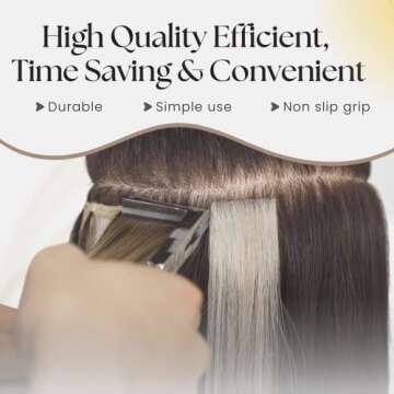 My Hair Tools Professional Tape in Hair Extensions Plier Stainless Steel Weft Extensions Tape Sealing Clamp Pliers Tool with Box Black human hair tape in extensions Styling Hair Tools, 7 Inch