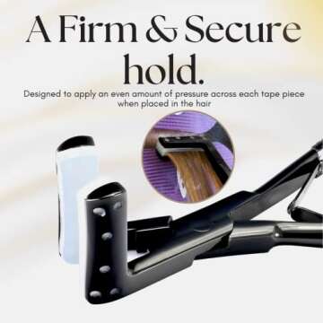 My Hair Tools Professional Tape in Hair Extensions Plier Stainless Steel Weft Extensions Tape Sealing Clamp Pliers Tool with Box Black human hair tape in extensions Styling Hair Tools, 7 Inch