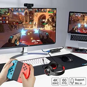 Capture Card Nintendo Switch, 4K HDMI Video Capture Card, 1080P 60FPS, HDMI to USB 3.0 Capture Card for Streaming Work with Camera/Xbox/PS4/PS5/PC/OBS