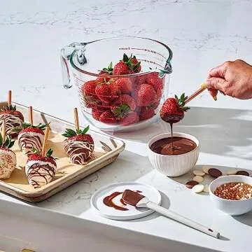 8 Cup Large Glass Measuring Cup - Kitchen Mixing Bowl, Liquid Measure Cups, Glass Bakeware Set, Punch Bowl, Batter Bowl.