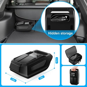 Compact Tire Inflator with Auto Shut-off and Digital Display That Cares