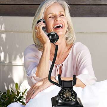Retro Landline Vintage Phone with Redial Function
