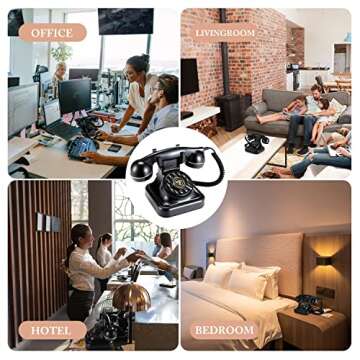 Retro Landline Vintage Phone with Redial Function