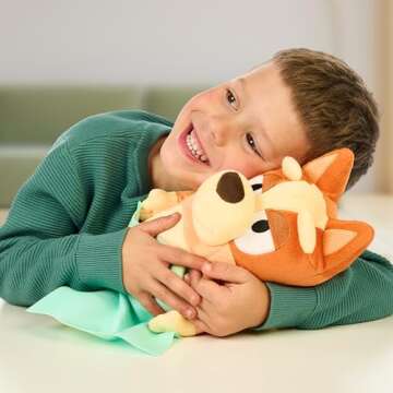 BLUEY Sleepy Time Bingo 13" Plush with Blanket, Press Bingo's Tummy to Hear 7 Phrases, Sing Along wi...