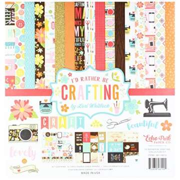Echo Park Paper Company I'd Rather Be Crafting Collection Kit - Perfect for Creative Projects