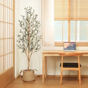 Kazeila 6FT Faux Silk Olive Tree for Home Decor