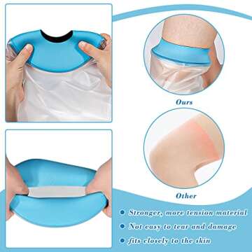 Povihome Knee Cast Cover for Shower, Adult Shower Watertight Knee Protector, TPU Durable Material, Leg Waterproof Cast Covers, Extra Large Capacity for Adult Broken Surgery, Wound and Burns Leg