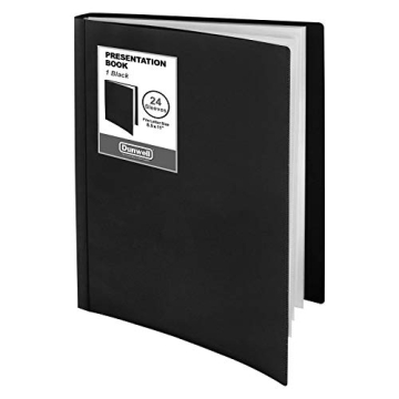 Dunwell Binder with Plastic Sleeves 24-Pocket (Black) - Document Organizer for Presentations and Kee...