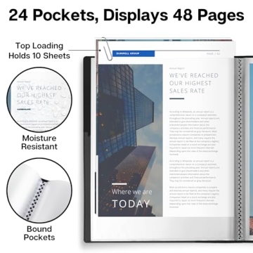 Dunwell 24-Pocket Presentation Binder for All Documents