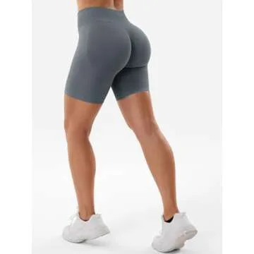 YEOREO Women Workout Gym Impact Shorts Hidden Scrunch Butt Lifting Squat Proof 3.6"/4.5"/6" Inseam Shorts Dark Grey L