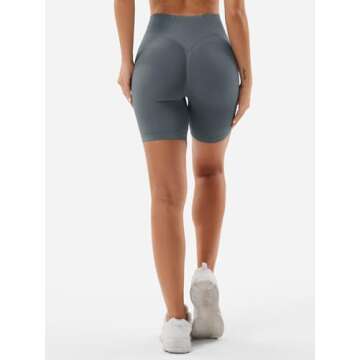 YEOREO Women Workout Gym Impact Shorts Hidden Scrunch Butt Lifting Squat Proof 3.6"/4.5"/6" Inseam Shorts Dark Grey L