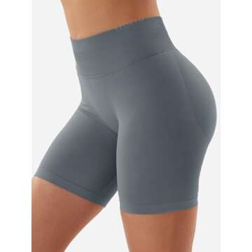 YEOREO Women Workout Gym Impact Shorts Hidden Scrunch Butt Lifting Squat Proof 3.6"/4.5"/6" Inseam Shorts Dark Grey L