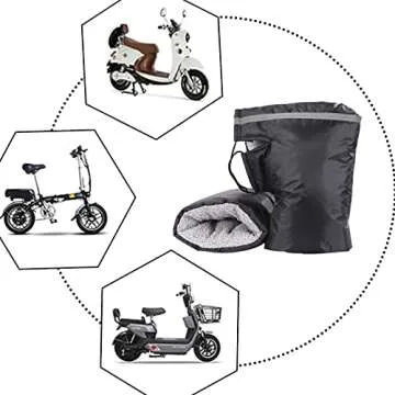 Motorcycle Handlebar Gloves Muff for Cold Weather Waterproof Riding Mittens Windproof E-Bike Handguards Hand Protectors Covers Winter Warm Cotton Handle Cover Gloves…