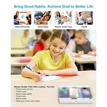 ySky Phone Lock Box with Timer for iPad,Portable Time Lock Box for iPad,iPhone,Tablet,Folded Phone,TV remotes, Phone Locker for Self-Discipline to Help Reduce Screen Time Focus to Achieve Goals(New)