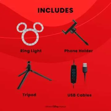 Disney Mickey Mouse Ring Light with Tripod and Phone Holder