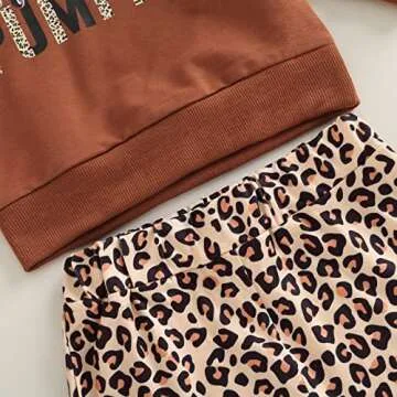 ITFABS Toddler Baby Girl Halloween Clothes Pumpkin Outfits Set Pullover Sweatshirt Tops+Flare Pants Fall Winter Baby Clothes（Brown,6-12 Months）