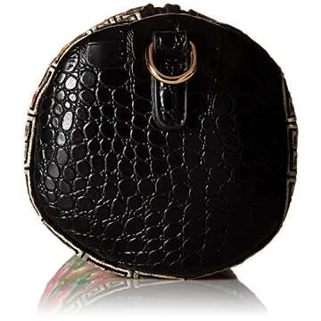 Mellow World Bella Embroidered Flower Clutch 10"x5"x5", Black, One Size