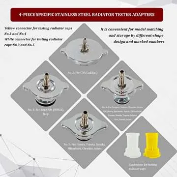 HZAUTOS 34PCS Radiator Pump Pressure Tester and Coolant Vacuum Refill Tool Kit for Automotive Cooling System Water Tank Leakage Detection and Pneumatic Purge Filling