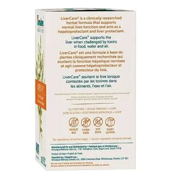 Himalaya LiverCare Herbal Supplement, Liver Cleanse, Liver Support, Eliminates Waste, Cleansing, Vegan, Non-GMO, Herbal Blend, 375 mg, 180 Capsules, 90 Day Supply