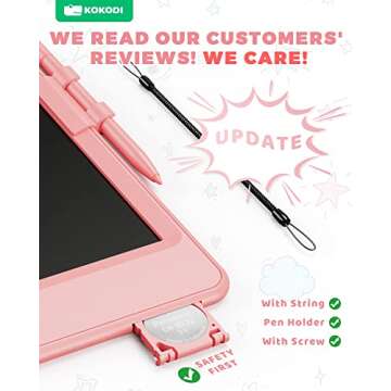 KOKODI LCD Writing Tablet, 8.5 Inch Toddler Doodle Board Drawing Tablet, Erasable Reusable Electroni...