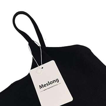 Meslong Women's Strappy Stretch Sports Bra Longline Yoga Tank Top Fitness Bra Workout Camisole Crop Tops for Teen Girl(Black,Small)