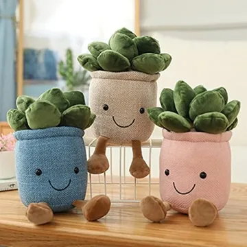 WUZHOU Tulip Plush Toy Soft Fluffy Succulent Pillow Decor
