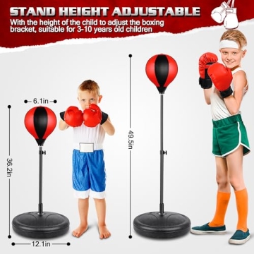 Adjustable Kids Punching Bag Set with Gloves