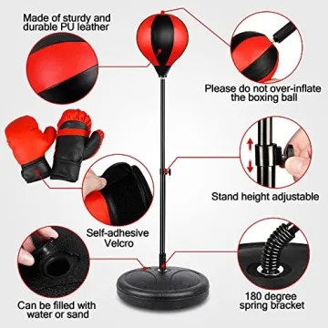 Adjustable Kids Punching Bag Set with Gloves