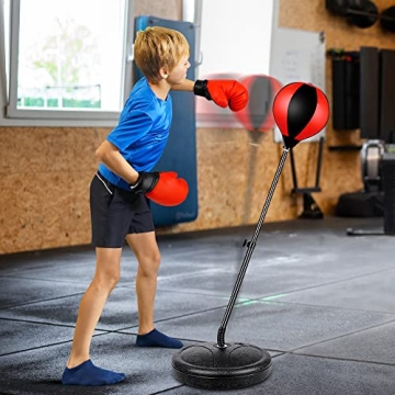Adjustable Kids Punching Bag Set with Gloves