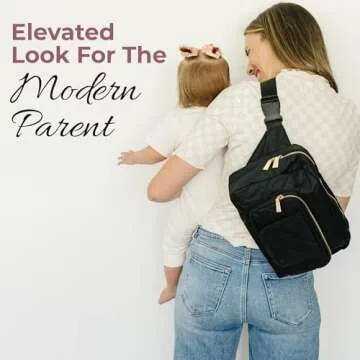 Lion & Light Small Diaper Bag, Mini Diaper Bag with Portable Changing Pad, Fanny Pack Diaper Bag for Baby, Toddler Diaper Bags, Travel Diaper Bag, Crossbody Diaper Bag with Wipes Pocket (Black)